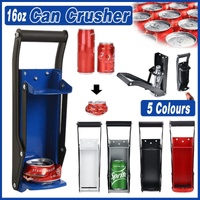 Can Crusher 12/16oz Beer Smasher Aluminium Recycling Wall Mount Bottle Opener - Red