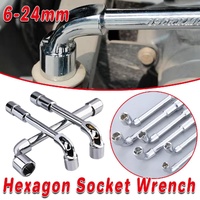 6-23mm L Shaped Socket Wrench Elbow Multi Size Hardware Repair Tool Set - 15mm