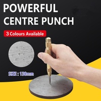 130mm Spring Loaded Centre Punch Automatic Brass Marking Tool Heavy Duty - Black