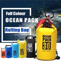Orange Waterproof Bag Dry Sack Fishing Camping Canoeing Outdoor Sport 2/5/10/15/20/30 L - 20L