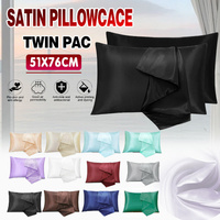 2X Satin Pillow Case Bedroom Pillowcase Cushion Covers Home Decor Luxury Slip - Ivory