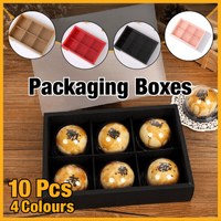 10PCS Cake Box with Transparent Lids Gift Packaging Boxes for Moon Cakes Cookie - Red
