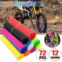 72PCS Wheel Spoke Wrap Sleeves Mountain Bike Bicycle Mtb Wraps Skins Covers - Light Blue