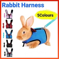 Rabbit Vest Harness Leash Lead Small Animal Pet Mesh Hamster Bunny Traction Rope M - Blue