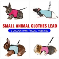 Small Animal Harness Guinea Pig Forret Hamster Rabbit Squirrel Vest Clothes Lead M Size - Rose Red
