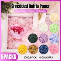 500g Colorful Raffia Paper Shreds Gift Box Filler Decorative Packaging - 5Packs-Beige