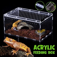 Clear Pet Box Slide Lid Reptile Breeding Habitat Panoramic View Terrarium