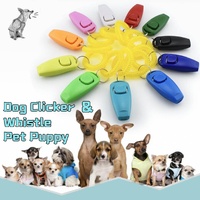 Dog Whistle and Clicker Set for Training Stop Barking Obedience Tool Combo - Red
