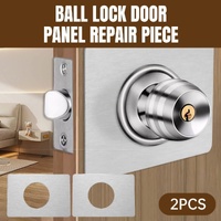 Spherical Lock Repair Plate Set Circular Door Lock Fixing Kit 2 Pieces Metal