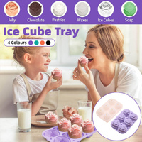 Large Ice Cube Tray Rose Maker Silicone Mold Whiskey Chocolate Jelly Mould DIY - Black