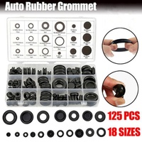 125Pcs Rubber Grommet Set-Assorted Fastener Kit 18 Popular Sizes