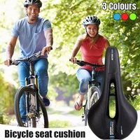 MTB Saddle Hollow Comfort Bicycle Seat Universal Cushion Soft Riding Saddle - Red