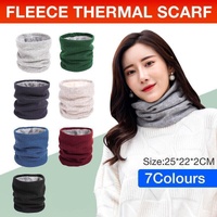 Fleece Neck Warmer Thermal Tube Scarf Winter Snood Hat for Men Women Outdoor - Beige