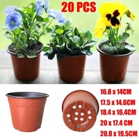 20Pcs Plastic Plant Pots Nursery Garden Seedling Flower Growing Containers - BN170-16.8x14cm