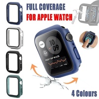 For Apple Watch iWatch Series SE 6 5 4 3 2 1 Case Full Glass Cover 40mm - Silver