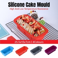 High Temperature Resistant Rectangular Silicone Cake Mold Baking Pan for Kitchen - Grey