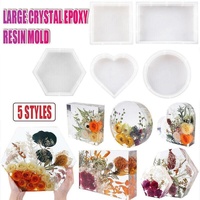 New Large Crystal Epoxy Resin Mold Geometry Cube Specimen Love Heart Round Mould - Heart