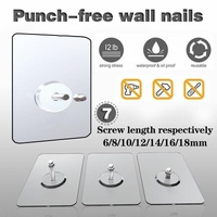10X Punch-Free Adhesive Wall Hanging Hooks - 6mm