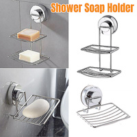 Shower Bar Holder Suction Basket Wall Mounted Stainless Steel Bathroom Soap Dish - Single Layer