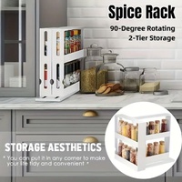 Rotating Spice Rack Kitchen Organizer Food Storage Rack Spice Organizer Stand