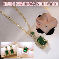 Vintage Paraiba Tourmaline Emerald Gemstone Earrings Ring Necklace Women Gift - Earring