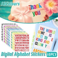 10pcs Letter Stickers Colorful DIY Scrapbooking Water Bottle Greeting Cards - Dark Blue