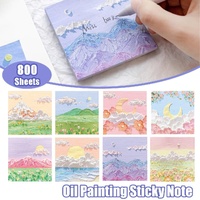 800 Sheets Colorful Oil Painting Sticky Notes Memo Pads Self-Adhesive Notes - 3#