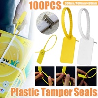 100pcs Plastic Seal Security Tags Plastic Label Tabs Ties for Luggage Bags - White-400mm