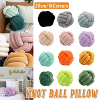 Three-Strand Braided Round Pillow Sofa Cushion Decorative Pillow for Living Room - Black