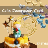 Happy Birthday Acrylic Cake Topper Cake Decoration Golden Silver Party - Gold-Double Heart Birthday