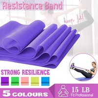 1.5m Elastic Yoga Stretch Resistance Bands Exercise Fitness Band Theraband - Blue
