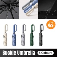 Automatic Folding UV Protection Umbrella Unisex Dual Purpose Rain Sun Umbrella - Blue