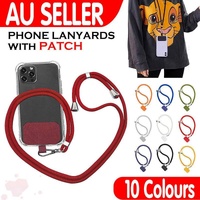 Adjustable Phone Lanyard with Patch for Most Cases Neck Strap Holder - Blue