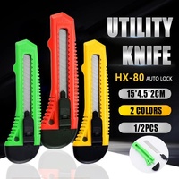1/2/3PCS Utility Stanley Knife With Blades Blade Retractable Heavy Duty Box Cutter - Green-1PC