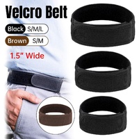 Adjustable Elastic Nylon Belt No Buckle Velcro Leisure Convenient Waistband - Brown-S