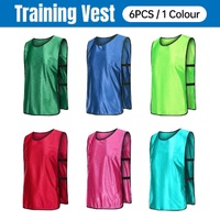 6X Sports Training Bibs Soccer Vests Group Team Bibs Basketball Cricket Football - Dark Blue-S
