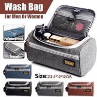Large Capacity Men Travel Toiletry Kit Wash Bag Waterproof Cosmetic Bags Holder - Grey