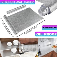 Waterproof Oil Proof Aluminum Foil Sticker Self Adhesive Kitchen Wallpapers AU