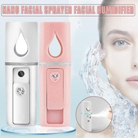 L2 Mini Nano Facial Mister With Top Mirror Rechargeable Cool Mist Sprayer  Au - Pink