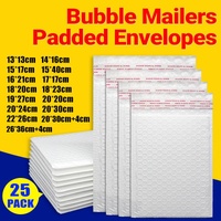 25PCS Poly Bubble Mailers Envelope Padded Bag White Cushioned Satchel 15 Sizes - 25PCS-13*13CM