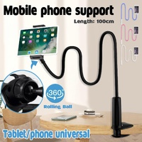 Adjustable Flexible Phone Tablet Holder with Clamp for Bed Desk Mount Use - White