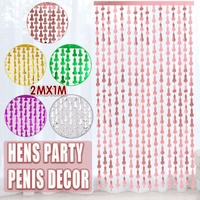 Metallic Tinsel Curtain 2m x 1m Hens Party Backdrop Foil Fringe Hanging Decor - Purple