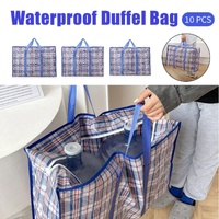 10PCS Large Waterproof Moving Packing Bags Woven Storage Luggage Quilt Bags - Medium