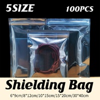 Plastic Self Sealing Bags 100PCS 5Sizes Anti Static Semi Transparent Resealable - 10x15cm