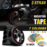 18inch Reflective Rim Tape Wheel Stripe Decal Trim Sticker For Car Motorcycle - Reflective Red
