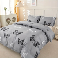 Dreamfields - Mono Papilio Quilt Cover Set - (3pcs, Queen Size)
