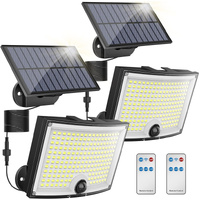 KagoLing Solar Lights Outdoor 202 LED Motion Sensor Lights IP65 Waterproof 120 Degree Beam Angle Solar Garden Lights 2 Pack with 5M Cable