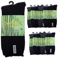 12 Pairs PREMIUM BAMBOO SOCKS Mens Heavy Duty Thick Work Socks Cushion BULK  - Assorted Colour Pack - 11-14