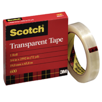 Scotch 3M Transparent Tape 25.4Mm x 65.8M