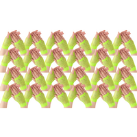 24 Pair Fishnet Gloves Fingerless Wrist Length 70s80s Costume Party Fluro Yellow